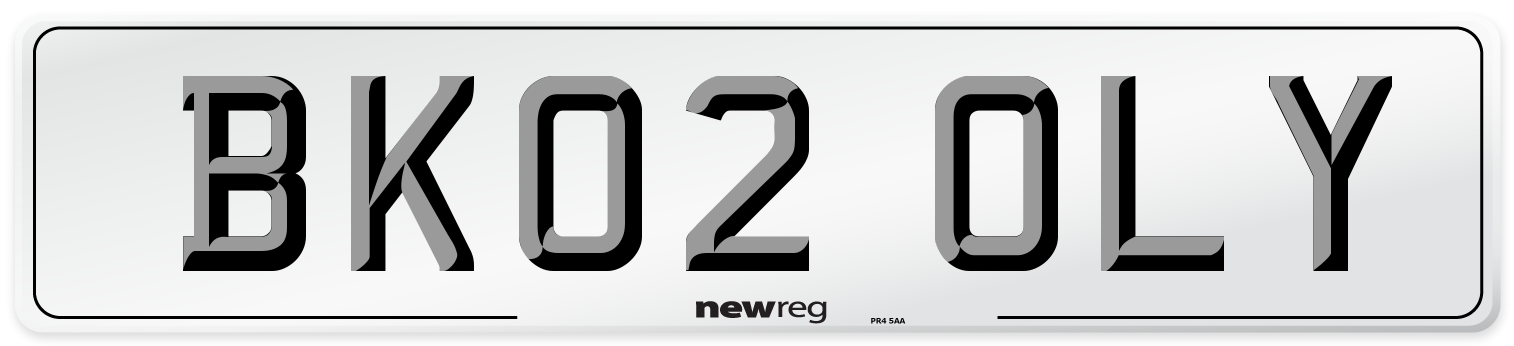 BK02 OLY Number Plate from New Reg